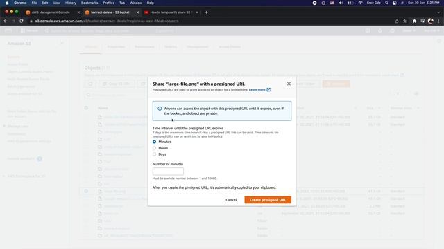 How to create pre-signed URL via AWS console to share s3 objects/files privately смотреть онлайн