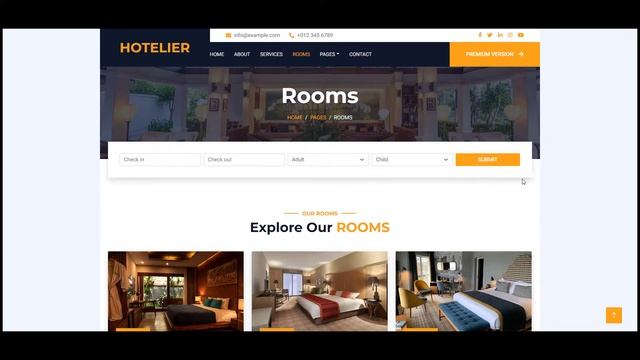 Complete Responsive Hotel Website Template Design - HTML - CSS - JS - 100% Free - Free Website Cod смотреть онлайн