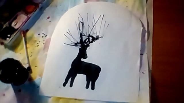 Как нарисовать Оленя с распустившиеся рогами