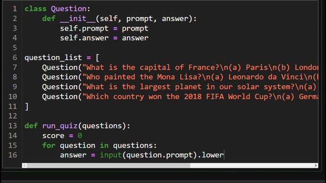 PYTHON quiz game смотреть онлайн
