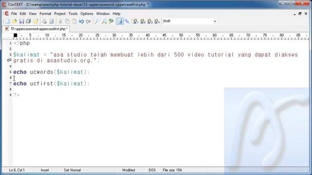 PHP Dasar Video Tutorial 051 Ucwords Ucfirst смотреть онлайн