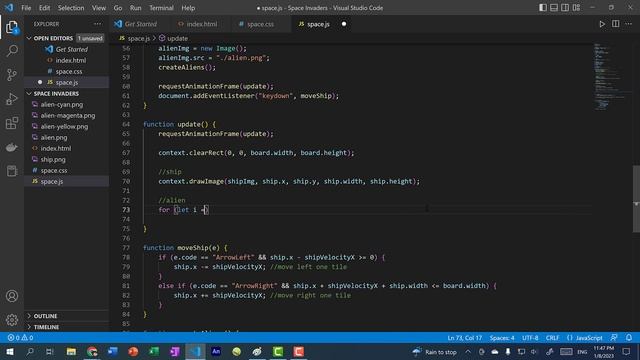 Code Space Invaders in Javascript HTML CSS смотреть онлайн