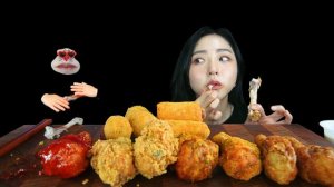 ASMR MUKBANG :) Delicious Chickens! «RealMouth» X «JjoGgoMahn» Collaborate Eating Show!