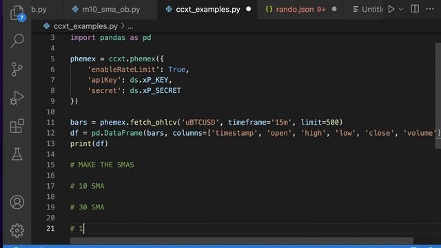 how to create a SMA indicator in python (CCXT) смотреть онлайн