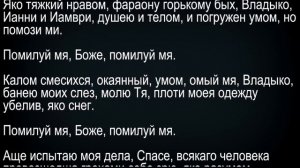 Покаянный канон Андрея Критского с текстом. Среда