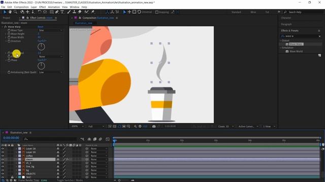Часть 8 | Анимация кофе в After Effects | Анимация иллюстрации в after effects смотреть онлайн