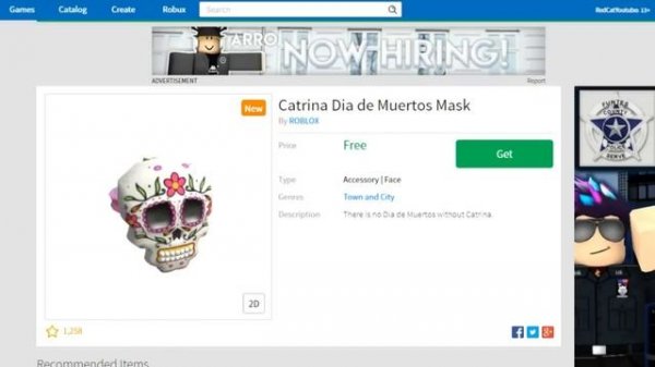 БЕСПЛАТНЫЕ ВЕЩИ В РОБЛОКС | Catrina Dia de Muertos Mask roblox | МАСКА С ЧЕРЕПОМ КАТРИН