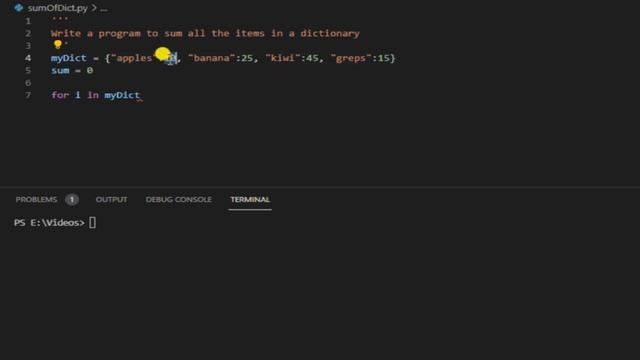 Sum of all items of dictionary using Python смотреть онлайн