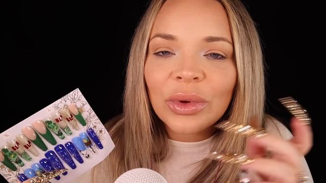 ASMR Holiday Press On Nail Collection pt 2 (tapping + scratching) смотреть онлайн