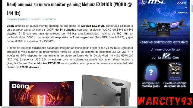 BenQ Mobiuz EX3410R 144 Hz Monitor Review