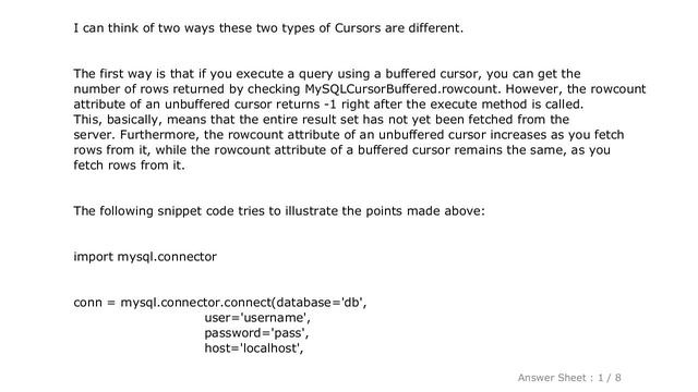 MySQL : what is a mysql buffered cursor w.r.t python mysql connector смотреть онлайн