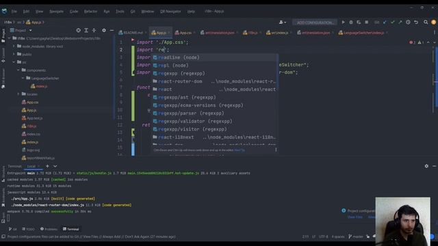 Բազմալեզու React app. Internationalization with i18next, react-router, domain/en/route смотреть онлайн