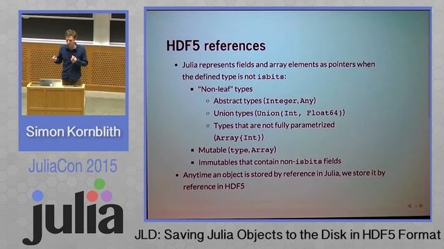 Simon Kornblith: JLD: Saving Julia objects to disk in HDF5 format смотреть онлайн