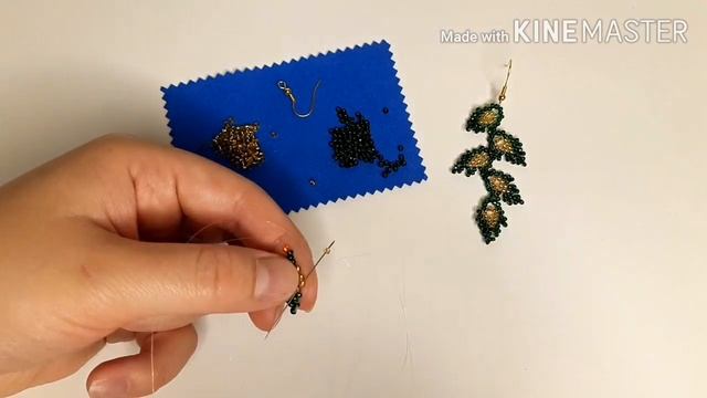 Серьги плетеные из бисера Листочки. Мастер-класс. Handmade. смотреть онлайн