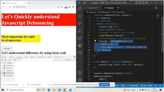 Debouncing and Throttling in Javascript - Part 1 (Debouncing) смотреть онлайн