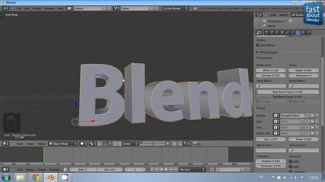 #2 Видеоурок: Делаем крутой 3D текст в Blender смотреть онлайн