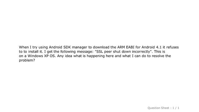 Android : Android SDK manager SSL peer shut down incorrectly смотреть онлайн