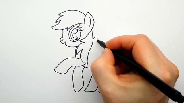 Как Нарисовать Пони Радугу ❤ Рисуем Пони Рэйнбоу Дэш поэтапно смотреть онлайн