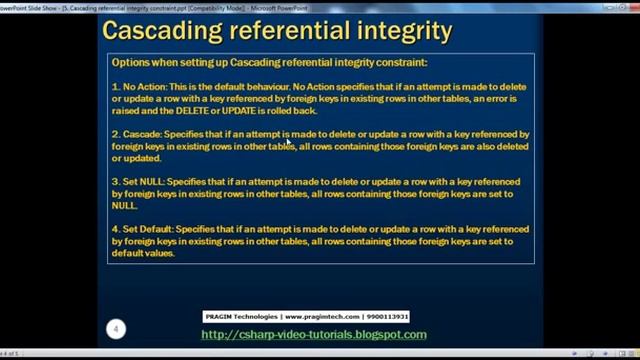 Part 5 Cascading referential integrity constraint смотреть онлайн