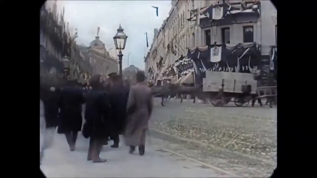 Москва, Тверская улица, 1896 год в цвете смотреть онлайн