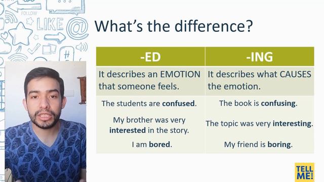 A2 English: Confused or confusing? en español | -ed vs -ing adjetivos - ejercicios y respuestas смотреть онлайн