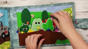 Развивающий планшет из фетра "Синий трактор". Ручная работа. Сшит по МК Марии Говориной