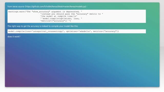 Convolutional Neural Net-Keras-val_acc Keyerror 'acc' смотреть онлайн