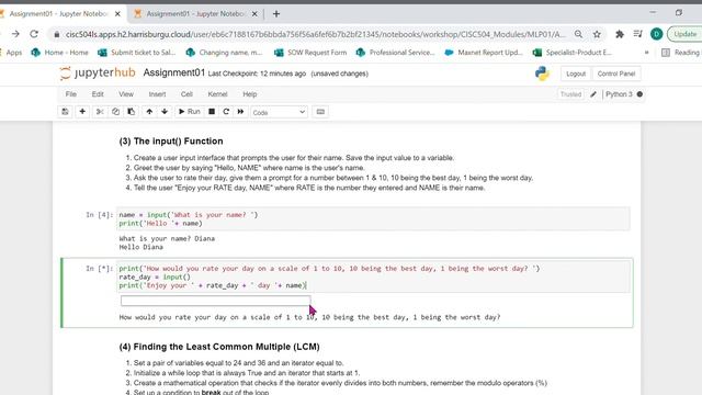Assignment 1: On Vital Python – Math, Strings, Conditionals, and Loops смотреть онлайн