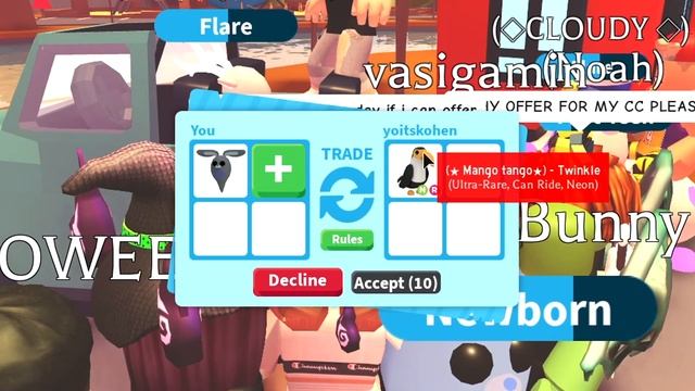 I Traded My GHOST BUNNY in A RICH ADOPT ME SERVER (Roblox trade proof) смотреть онлайн