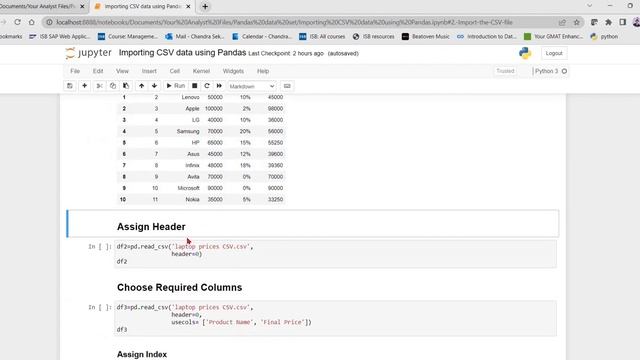 How to import csv in Jupyter Notebook | Python for data analytics | how to use pandas смотреть онлайн