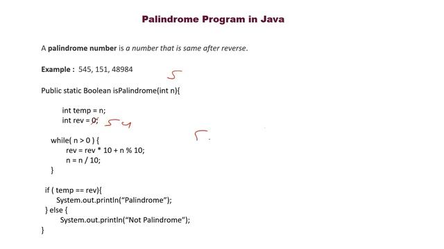Palindrome Number Program in Java | Step By Step Trace The Code in Hindi #PalindromeNumber #java смотреть онлайн