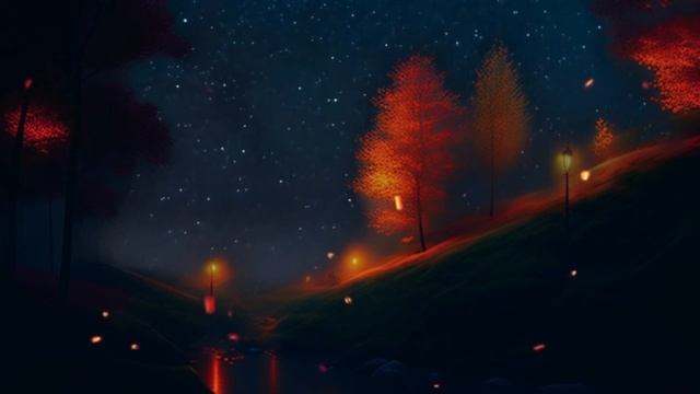 Night Ambience, Dark Screen, Starry Sky, Relaxing Music for Sleep, Study, Focus, Meditation Music смотреть онлайн