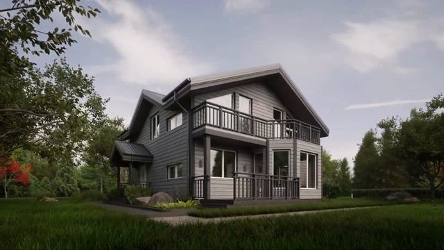 NF 87 - проект двухэтажного дома 9 на 9 метров с мансардным этажом и 5 спальнями. #проект смотреть онлайн