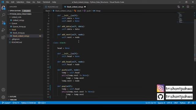 Data Structures in Python - Stack using Linked Lists смотреть онлайн