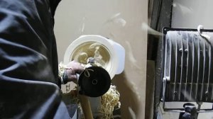 точение сырой древесины тополь .токарный станок FDB Maschinen  MCF 1643 turning poplar on lathe