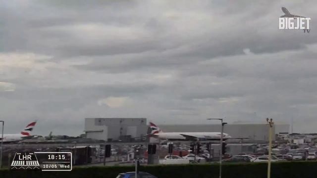 Thunderstorms at London Heathrow Airport - Paddock 27L Arrivals смотреть онлайн