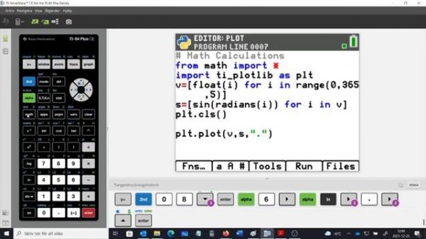 TI 84 Plus CE-T Python Edition - Listor & grafer 8