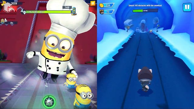 Talking Tom Hero Dash vs Minion Rush - Gameplay Walkthrough - My Talking Angela Hero vs Minions смотреть онлайн