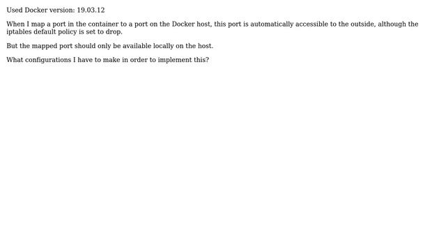 Docker, How to make published ports unreachable from outside the host? смотреть онлайн