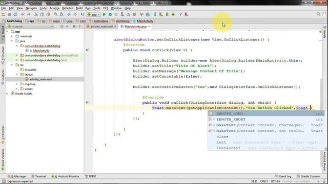 How To Create a Simple AlertDialog in Android- Android Studio 2017 смотреть онлайн