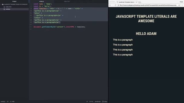 JavaScript Template Literals Are Awesome смотреть онлайн
