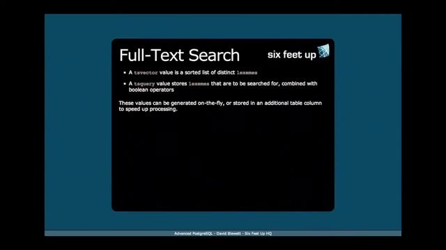 Advanced PostgreSQL - Six Feet Up смотреть онлайн