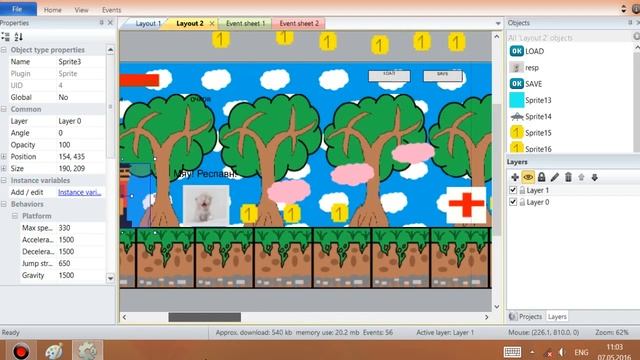 Уроки по Construct 2. Создание платформера.Урок 10. Плагин Web Storage. Мы сменили обстановку! смотреть онлайн