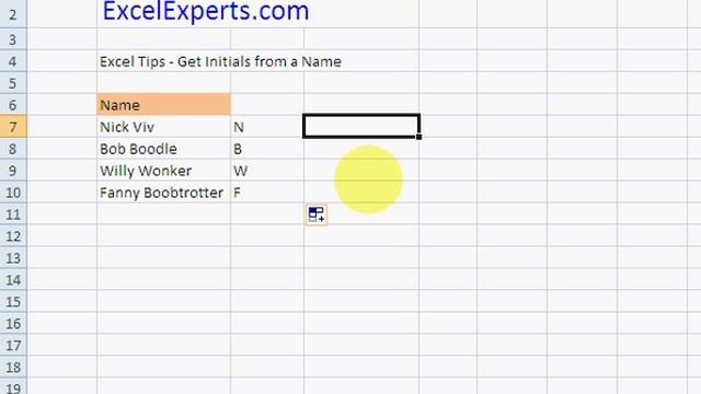 ExcelExperts.com - Excel Tips - Get Initials from a Name смотреть онлайн
