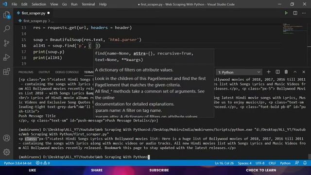 Parse HTML with BeautifulSoup in Python || Web Scraping With Python - #3 смотреть онлайн