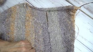 Летний джемпер спицами / Вяжем летний пуловер в поперечном направлении из натуральной пряжи - МК