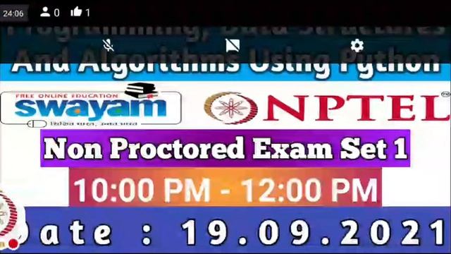 Programming, Data Structures And Algorithms Using Python : Non Proctored Exam Session 1 смотреть онлайн