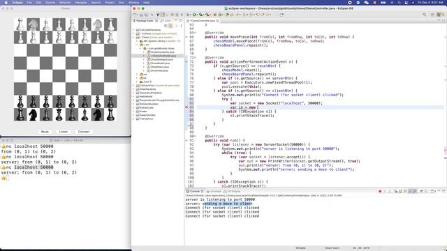 Java Chess 023: Displaying 2 separate consoles in Eclipse for socket server and client смотреть онлайн