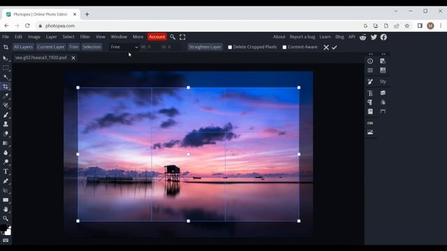 How to crop images online in Photopea | Crop photo in Photopea | Cut image online смотреть онлайн