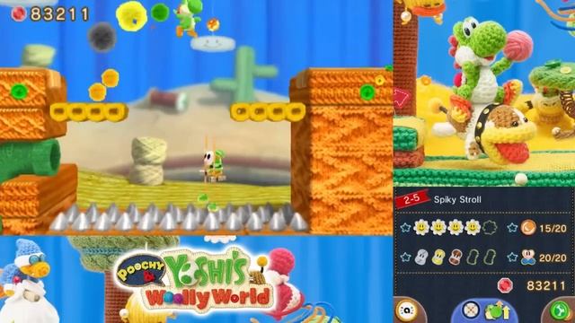 Poochy & Yoshi's Woolly World 100% Walkthrough - World 2 (All Flowers & Yarns) 3DS Gameplay смотреть онлайн